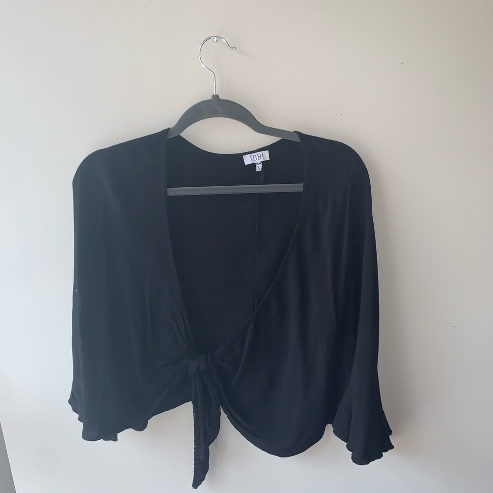 Flair sleeve crop top